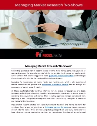 managing market research no shows