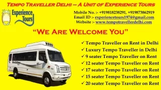 Tempo Traveller Booking in Delhi - Tempo Traveller Delhi