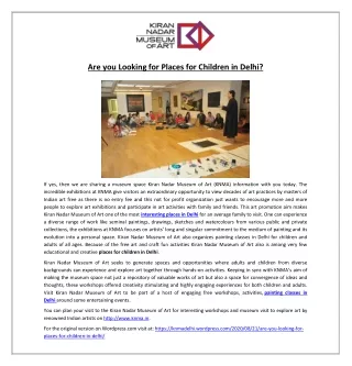are you looking for places for children in delhi