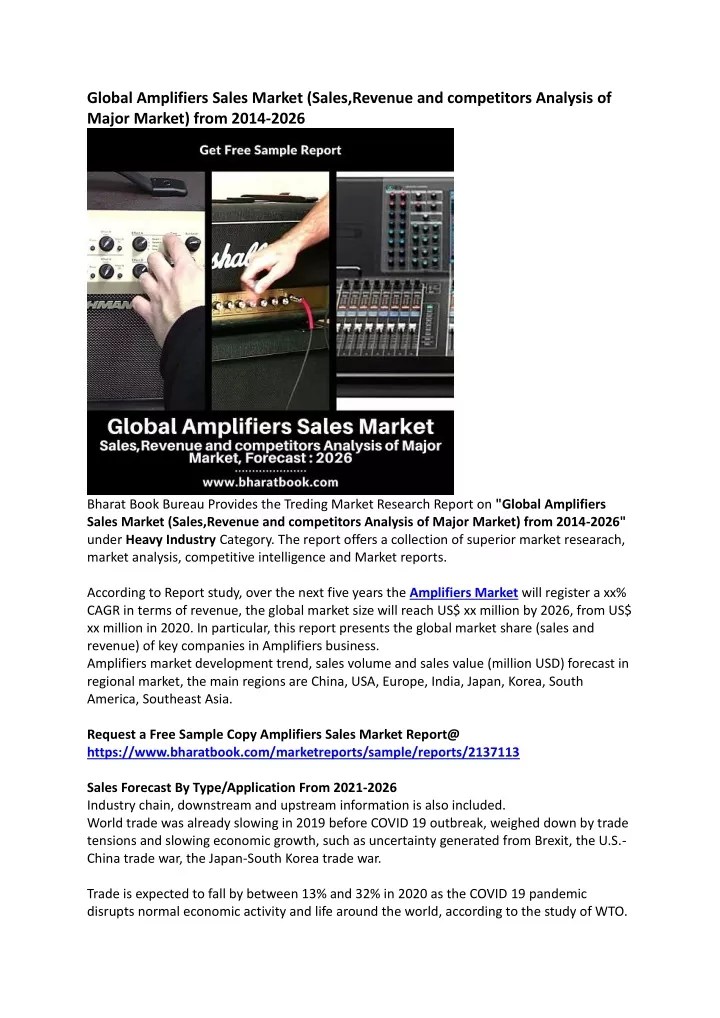 global amplifiers sales market sales revenue