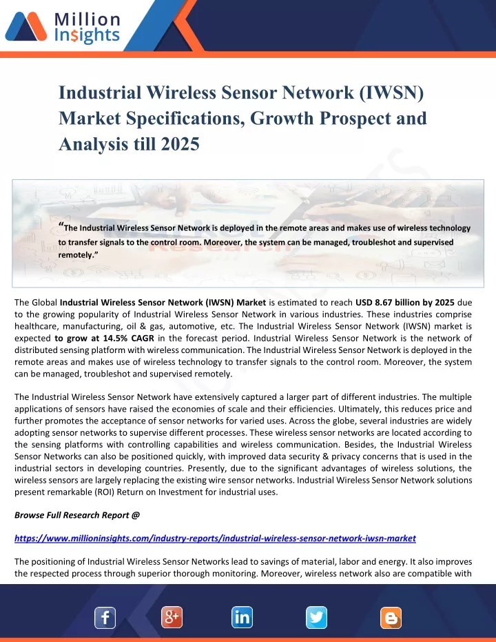 industrial wireless sensor network iwsn market