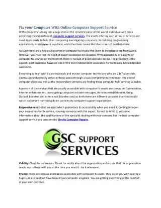 GS Computer Support Service