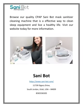 CPAP Cleaner | Sani-bot.com