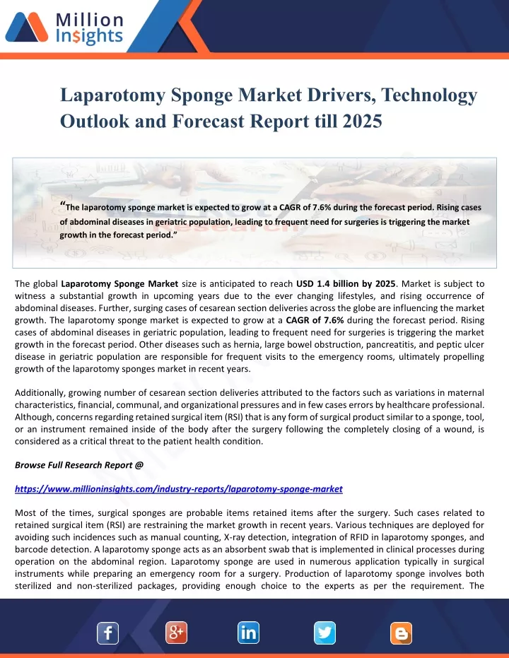 laparotomy sponge market drivers technology