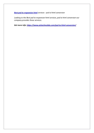 best psd to responsive html services psd to html