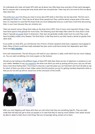 for individuals who have not heard bts dolls