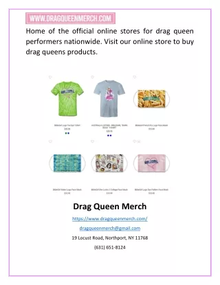 home of the official online stores for drag queen