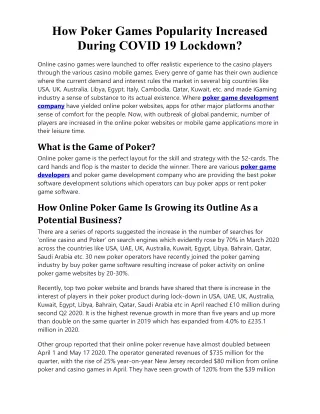 how poker games popularity increased during covid