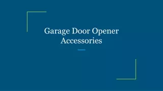 garage door opener accessories