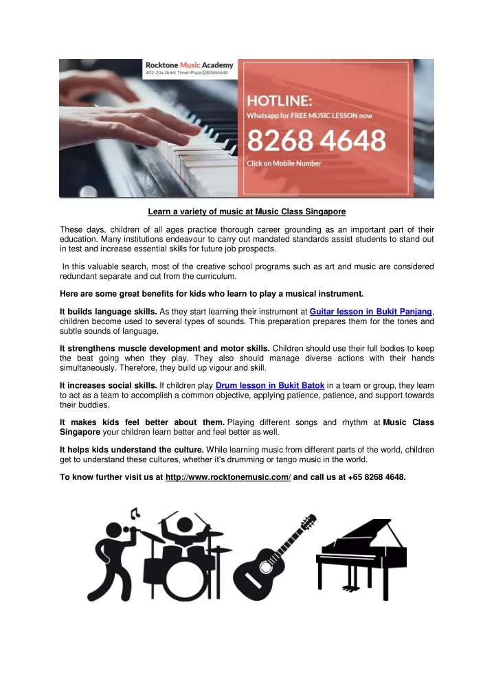 learn a variety of music at music class singapore