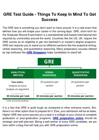 gre test guide things to keep in mind
