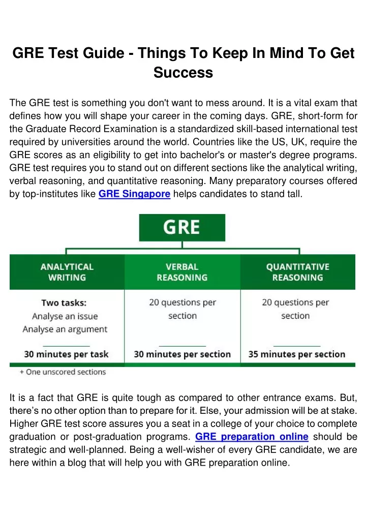 gre test guide things to keep in mind