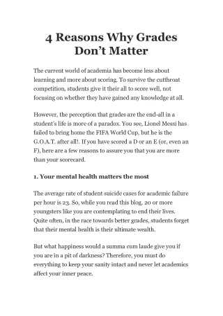 4 reasons why grades don’t matter