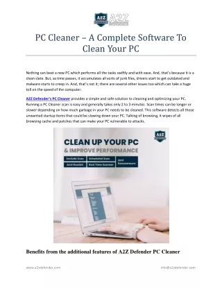 PC Cleaner – A Complete Software To Clean Your PC