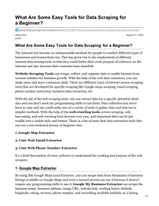 what are some easy tools for data scraping