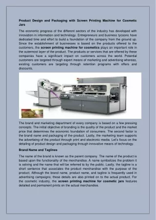 product design and packaging with screen printing