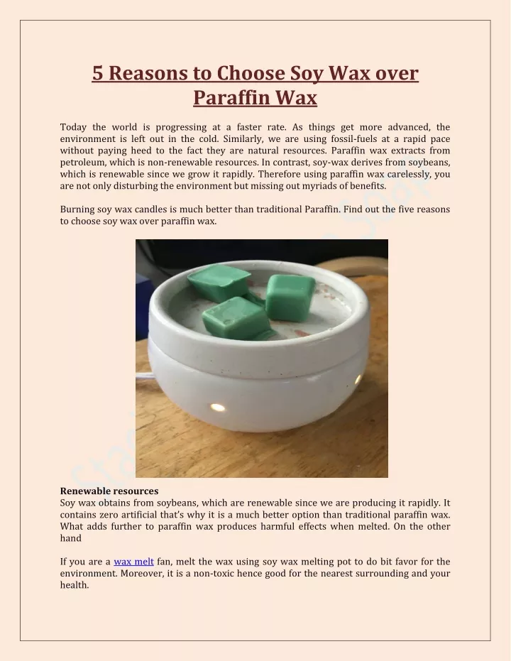 5 reasons to choose soy wax over paraffin wax