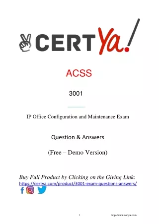 3001 Exam Demo Questions and Answers