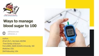 Ways to manage blood sugar level to 100