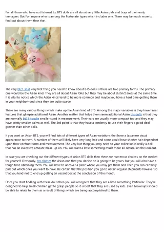 for all those who have not listened to bts dolls
