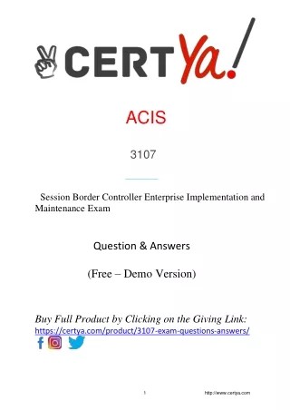 3107 Exam Demo Questions and Answers