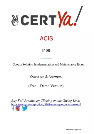 3108 Exam Demo Questions and Answers