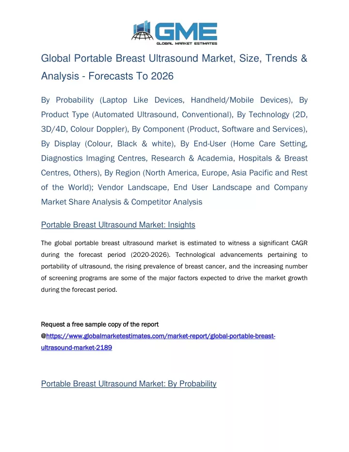 global portable breast ultrasound market size