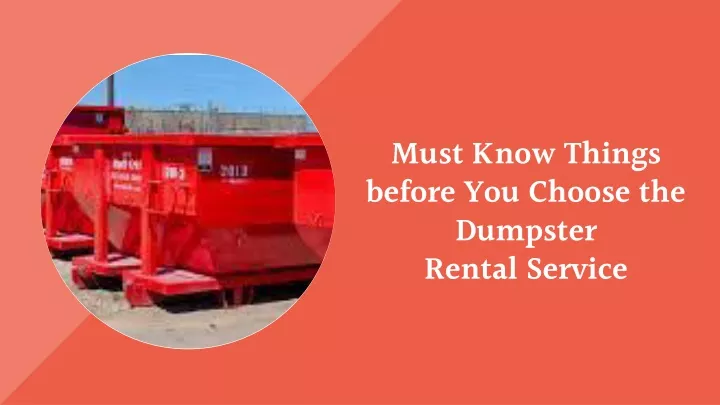 must know things before you choose the dumpster