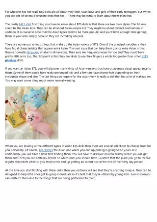 for whoever has not read bts dolls are all about
