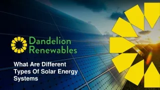 what are different types of solar energy systems