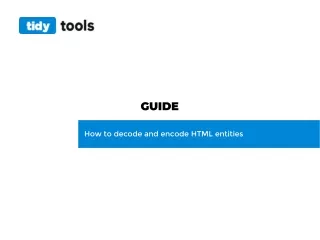 How to decode and encode HTML entities