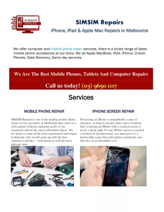 SIMSIM Repairs - iPhone, iPad & Apple Mac Repairs Melbourne