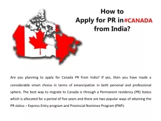 How to apply Canada PR from India?