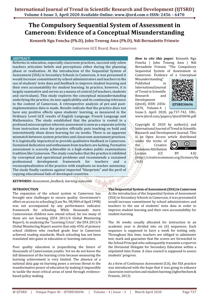 international journal of trend in scientific