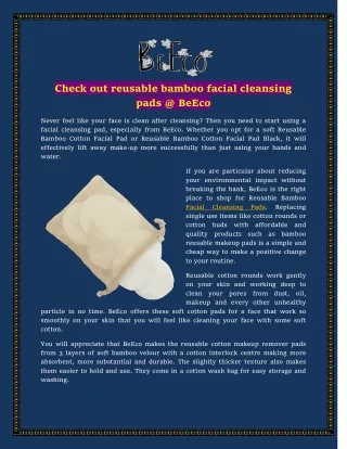 Check out reusable bamboo facial cleansing pads @ BeEco
