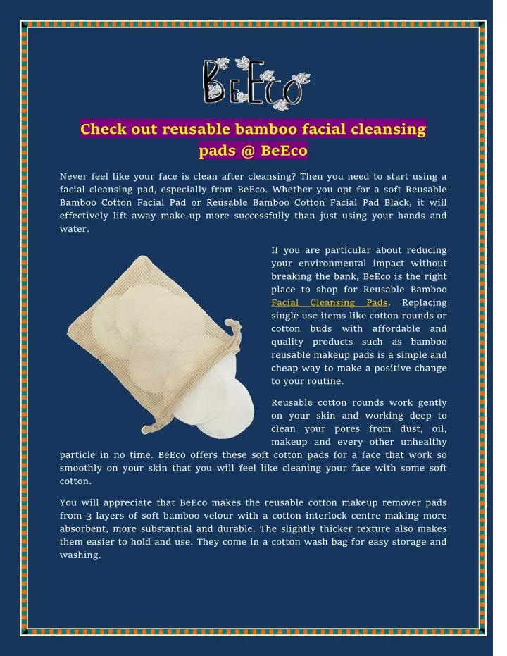 check out reusable bamboo facial cleansing pads