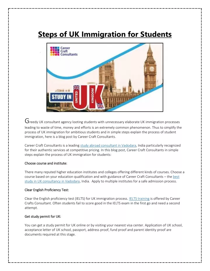 steps of uk immigration for students