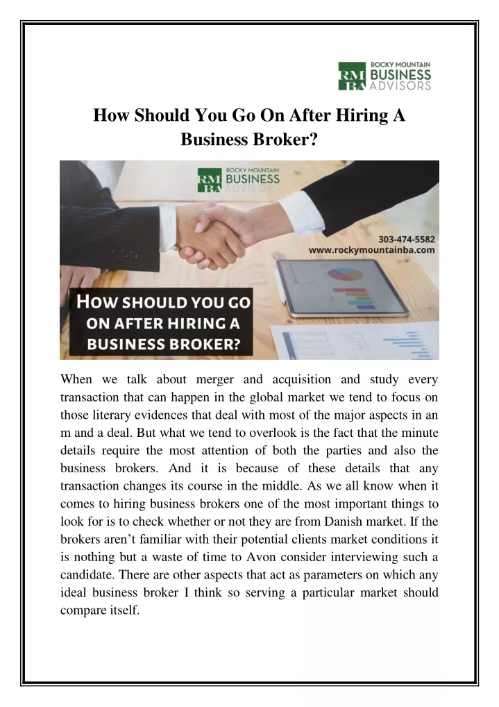 how should you go on after hiring a business