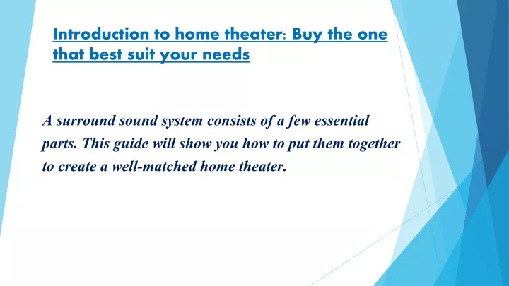 introduction to home theater buy the one that