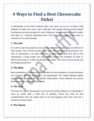 Best Cheesecake dubai