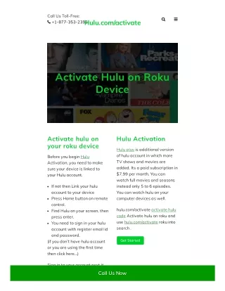 Activate Hulu on Roku Device