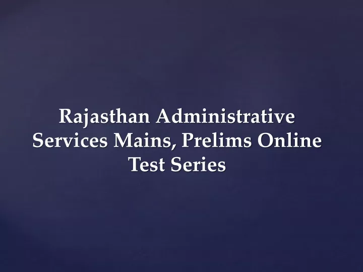 rajasthan administrative services mains prelims online test series