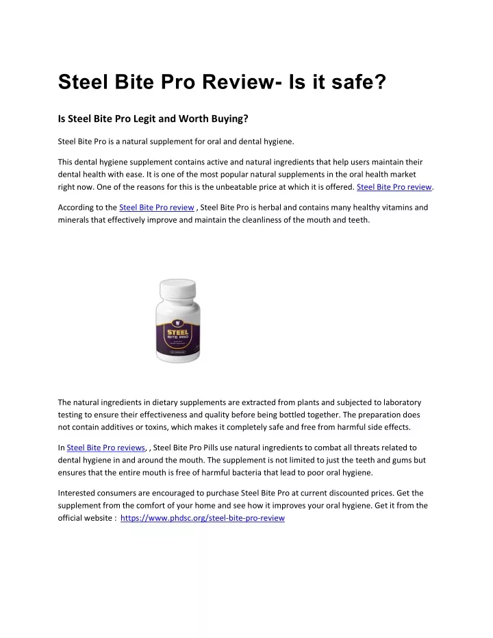 steel bite pro review is it safe