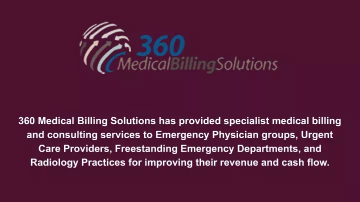 360 medical billing solutions has provided