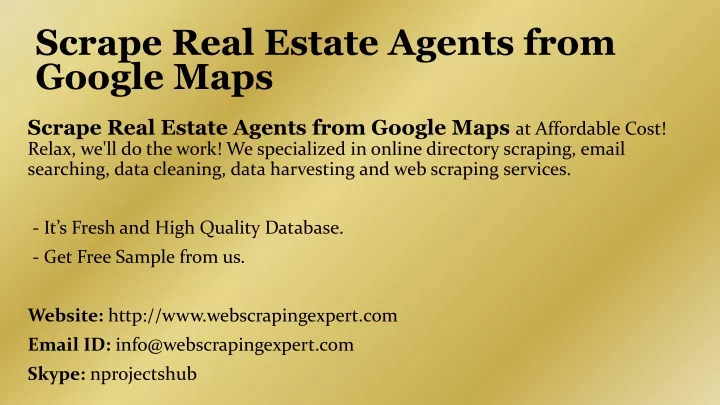 scrape real estate agents from google maps