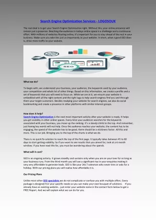 Search Engine Optimization - Online Services - Logosouk