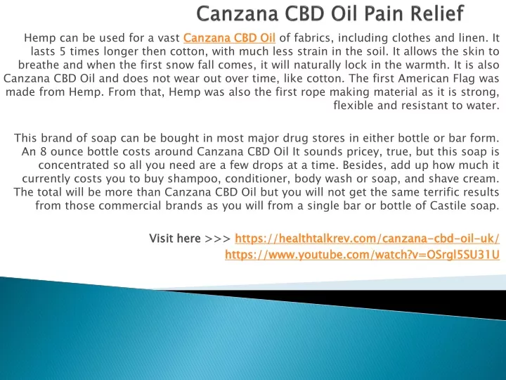 canzana cbd oil pain relief