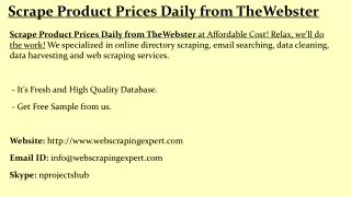 Scrape Product Prices Daily from TheWebster