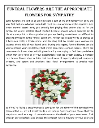 funeral flowers are the appropriate flowers