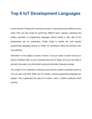 top 6 iot development languages